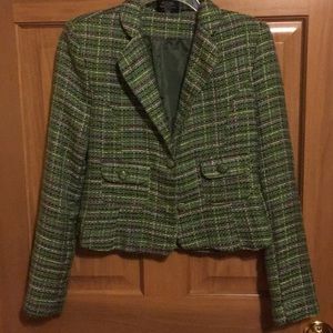 Green tweed blazer